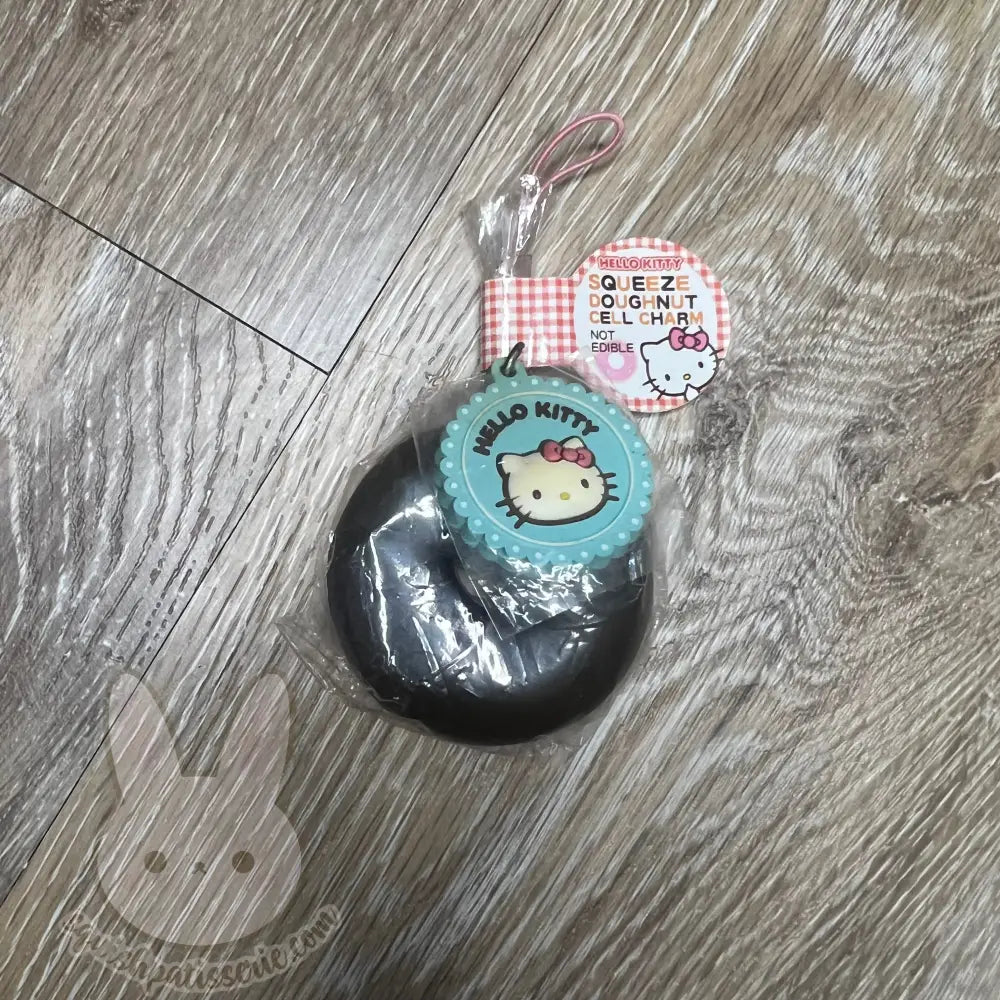 Rare & VTG Hello Kitty Rubber Tag Donut Squishy
