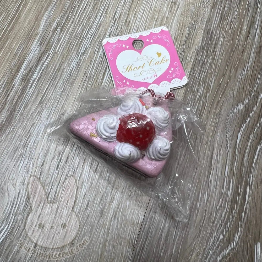 Rare Cafe De N Pink Shortcake Slice Squishy