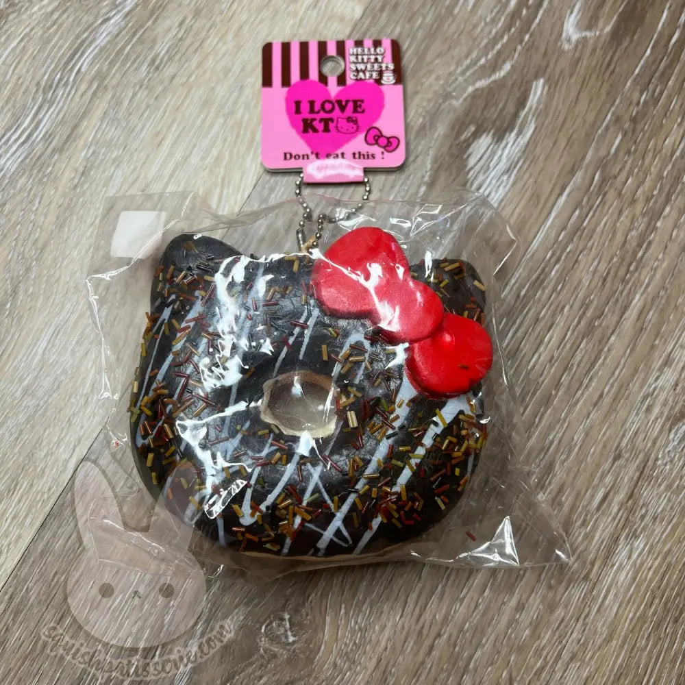 Rare Hello Kitty Jumbo Donut Squishy Chocolate W/ Drizzle & Sprinkles