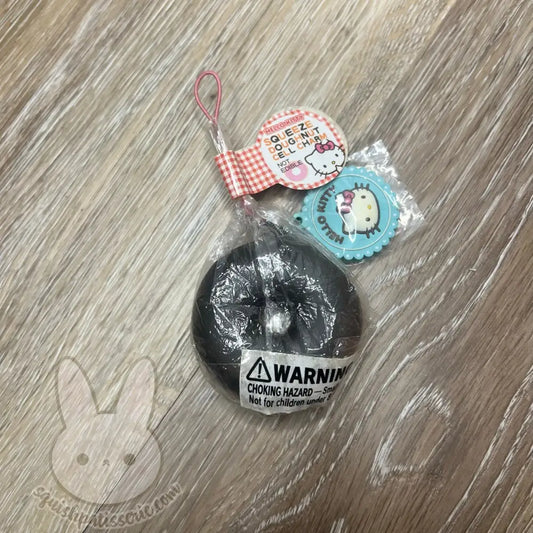 Rare & Vtg Hello Kitty Rubber Tag Donut Squishy
