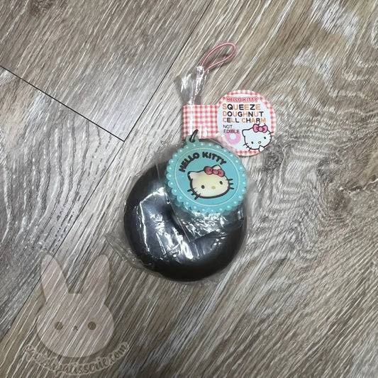 Rare & VTG Hello Kitty Rubber Tag Donut Squishy
