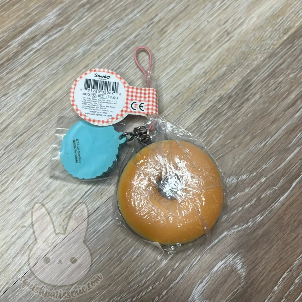 Rare & Vtg Hello Kitty Rubber Tag Donut Squishy