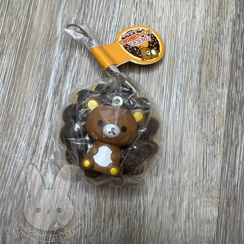 Rare Vtg Rilakkuma 3D Tag Donut Squishy Chocolate Cruller