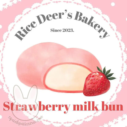 [Pre - Order] Rice Deer Baby Strawberry Milk Bun