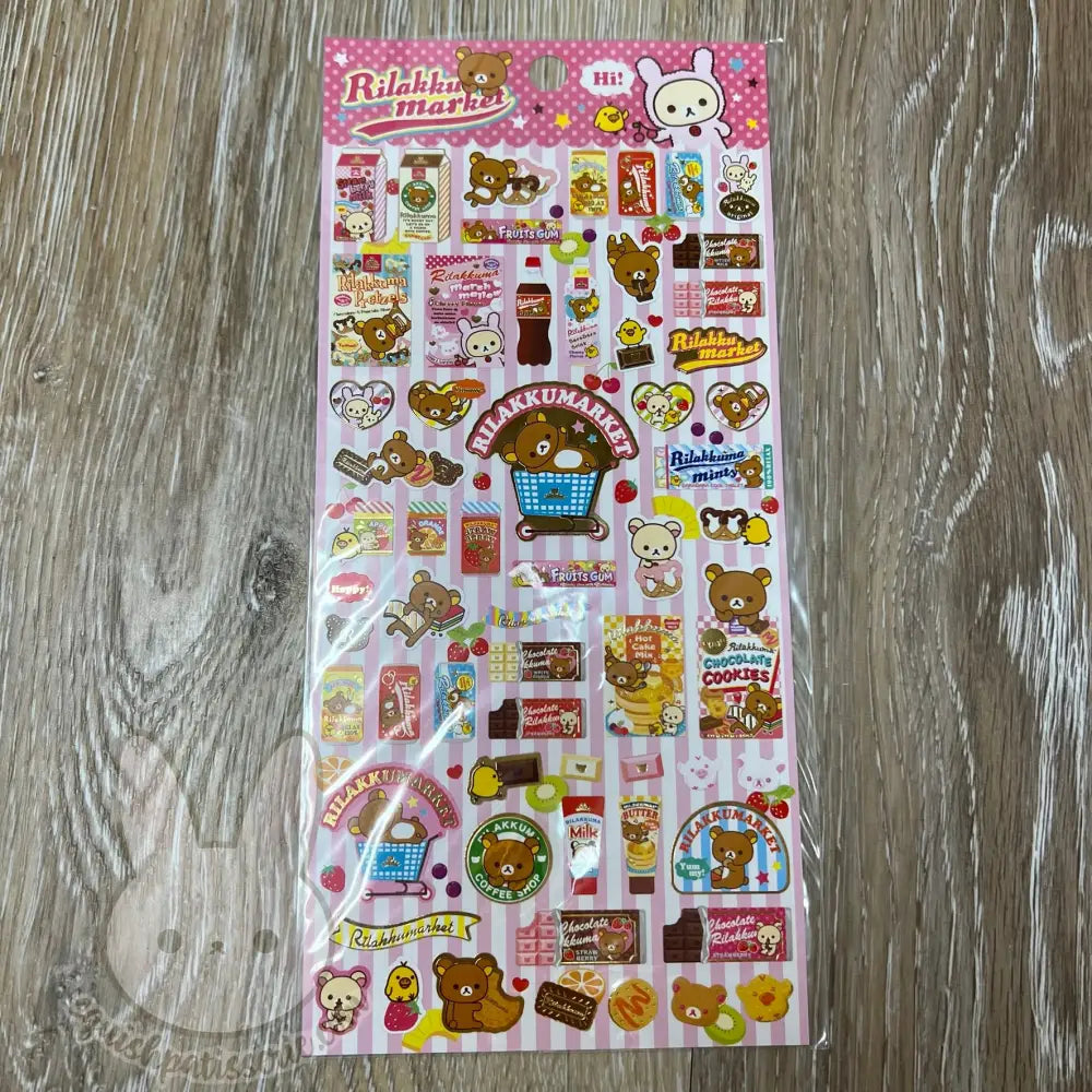 Rilakkuma Rilakkumarket Stickers Pink